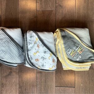 Gray and Yellow Kids Hooded Towels